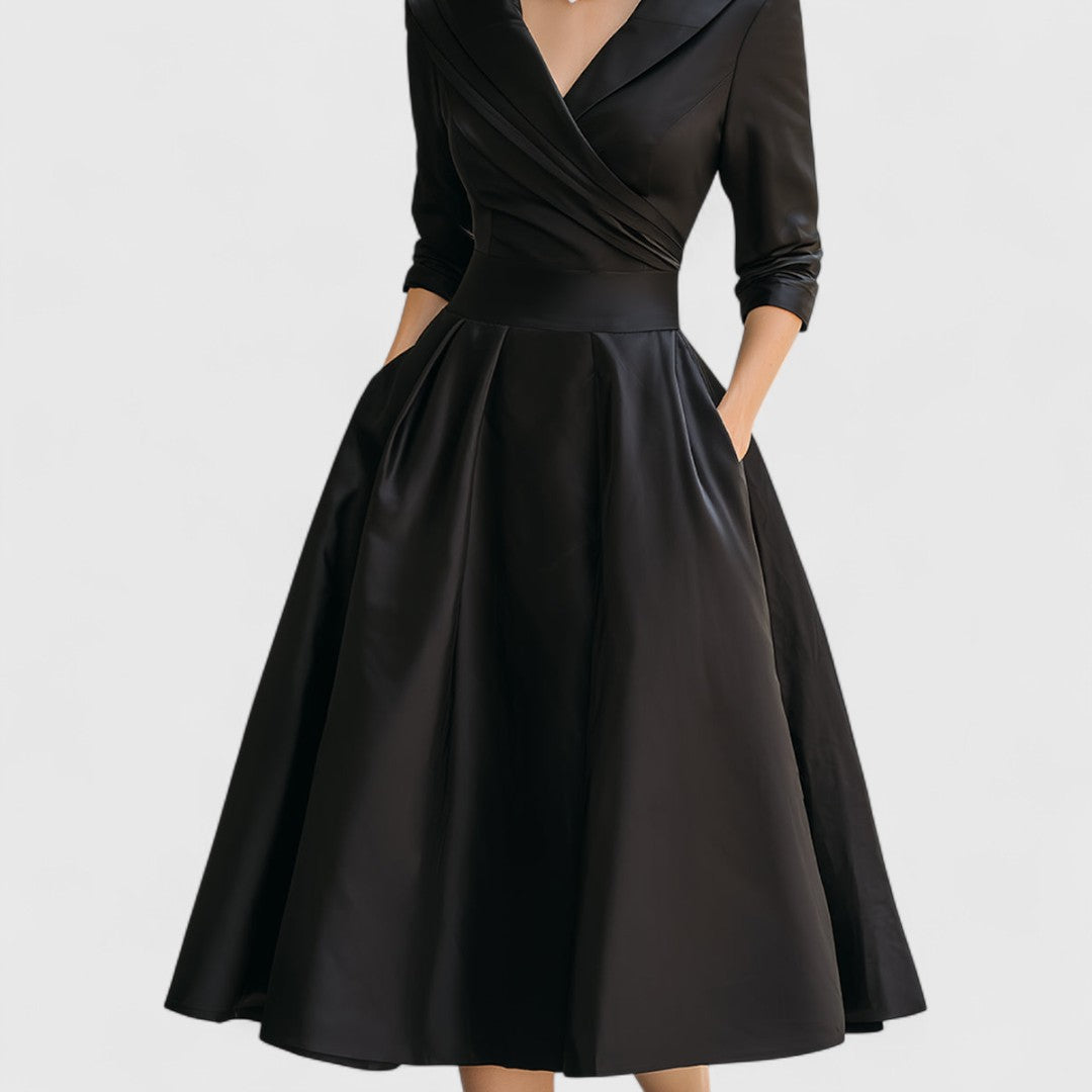 Audrey | Women Elegant Satin Midi Dress
