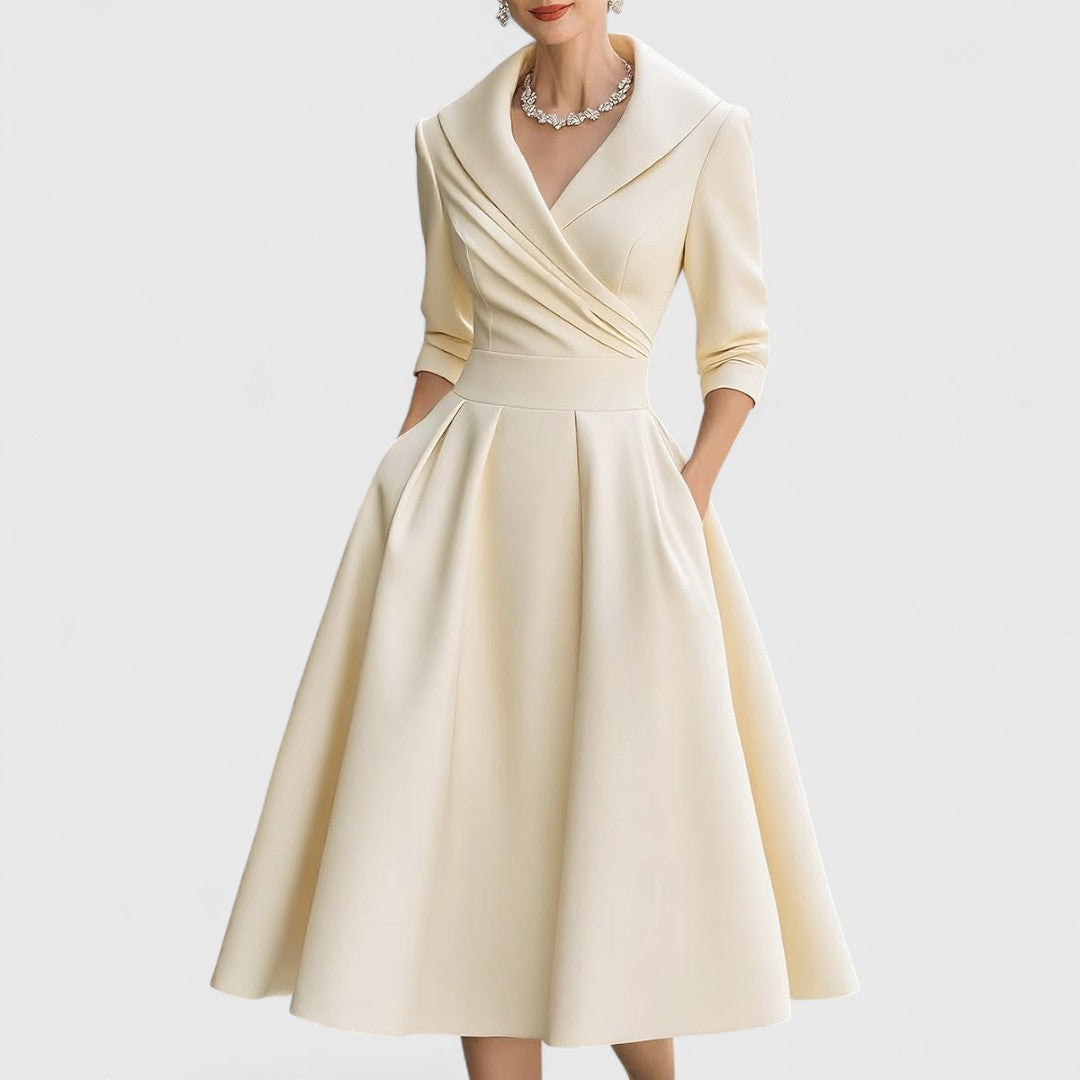 Audrey | Women Elegant Satin Midi Dress