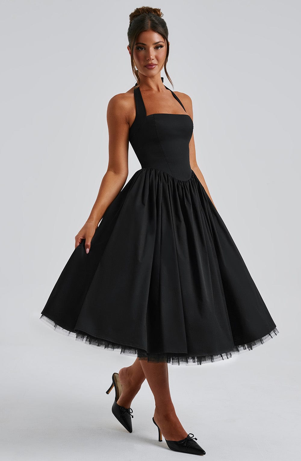 Faith | Women Wedding Guest Halter Midi Dress