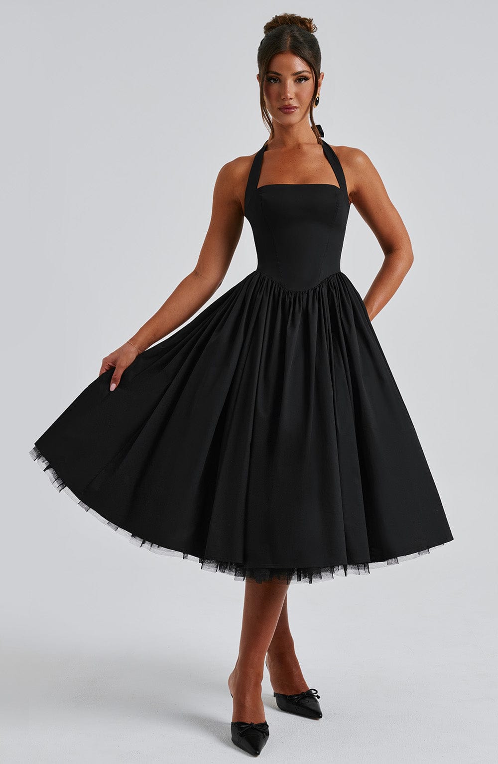 Faith | Women Wedding Guest Halter Midi Dress