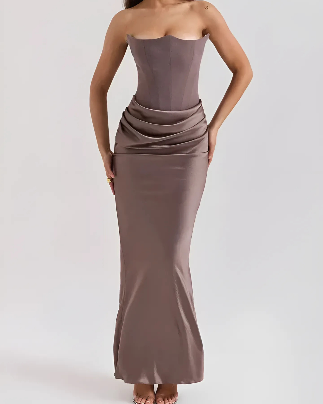 Audrey | Women Wedding Guest Draped Maxi Dress