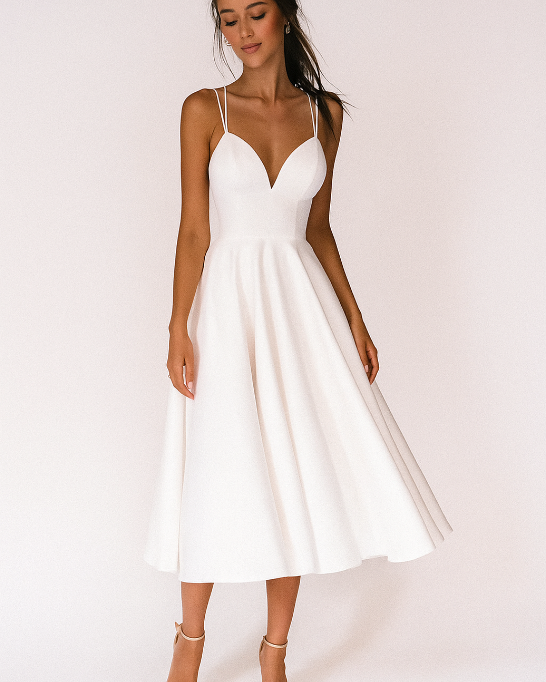 Isabel | Women Wedding Guest Strappy Midi Dress