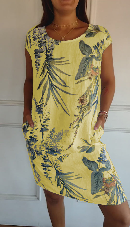 Alexis | Women Casual Leaf Print Summer Dress
