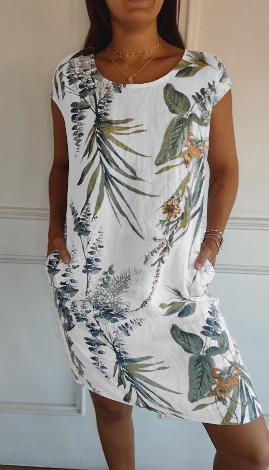 Alexis | Women Casual Leaf Print Summer Dress