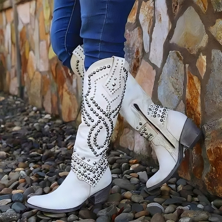 Charlotte | Women Western Studded Knee-High Boots