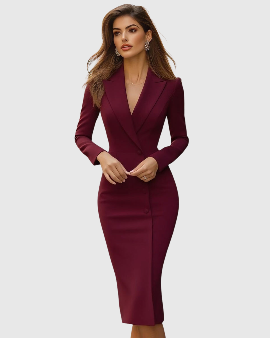 Makayla | Women Elegant Tailored Midi Dress