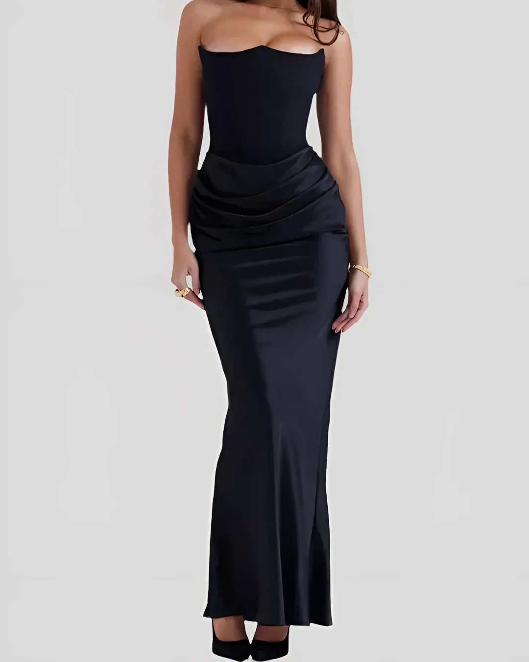 Audrey | Women Wedding Guest Draped Maxi Dress