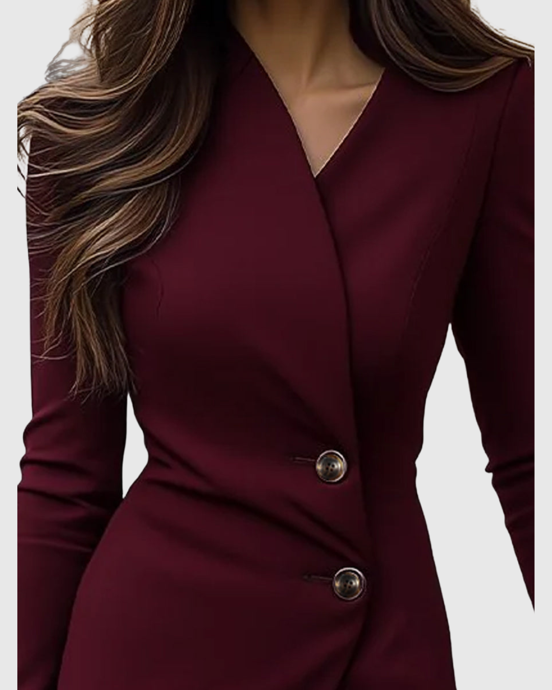 Lauren | Women Wrap-Style Buttoned Midi Dress