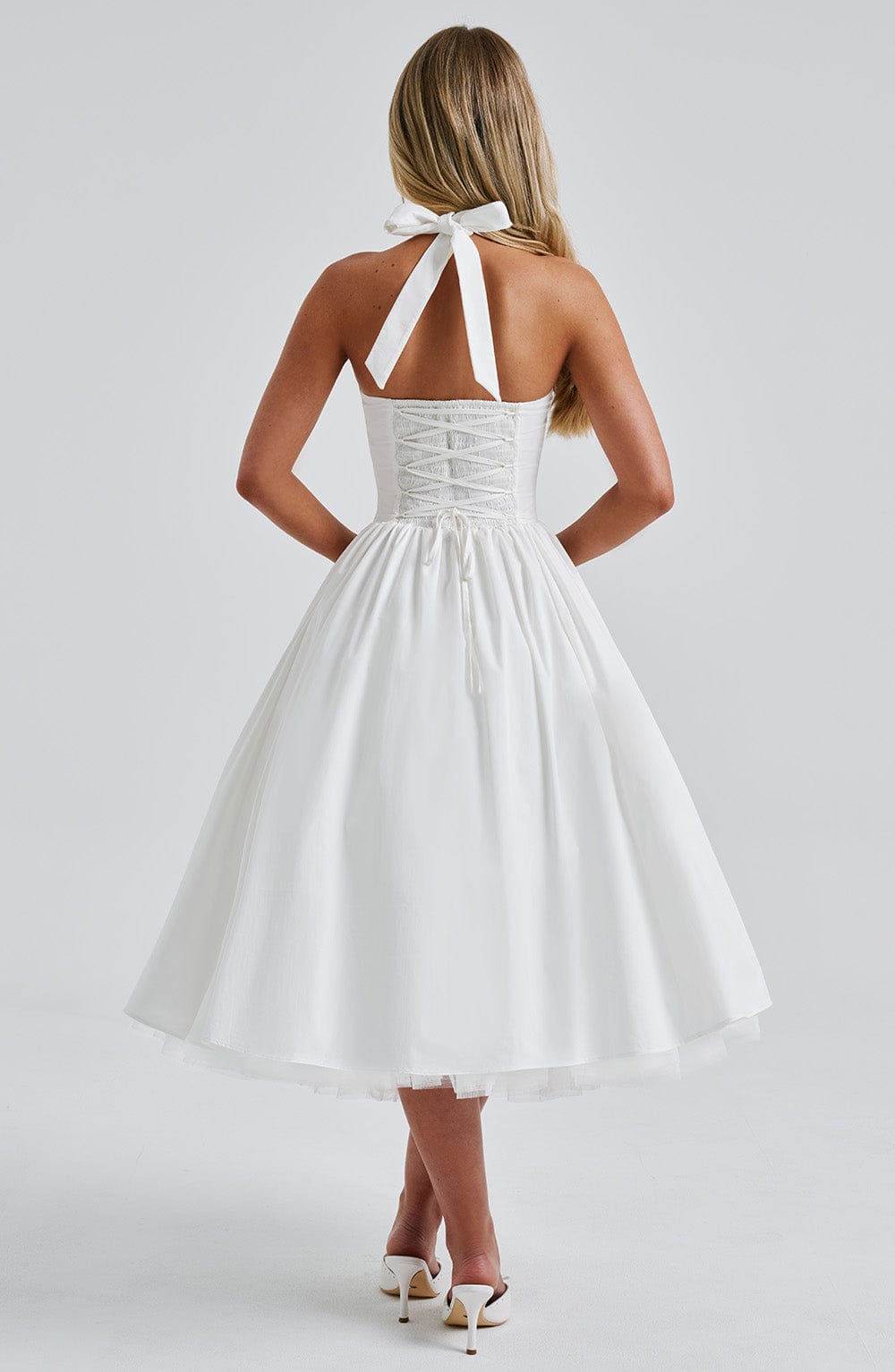 Faith | Women Wedding Guest Halter Midi Dress