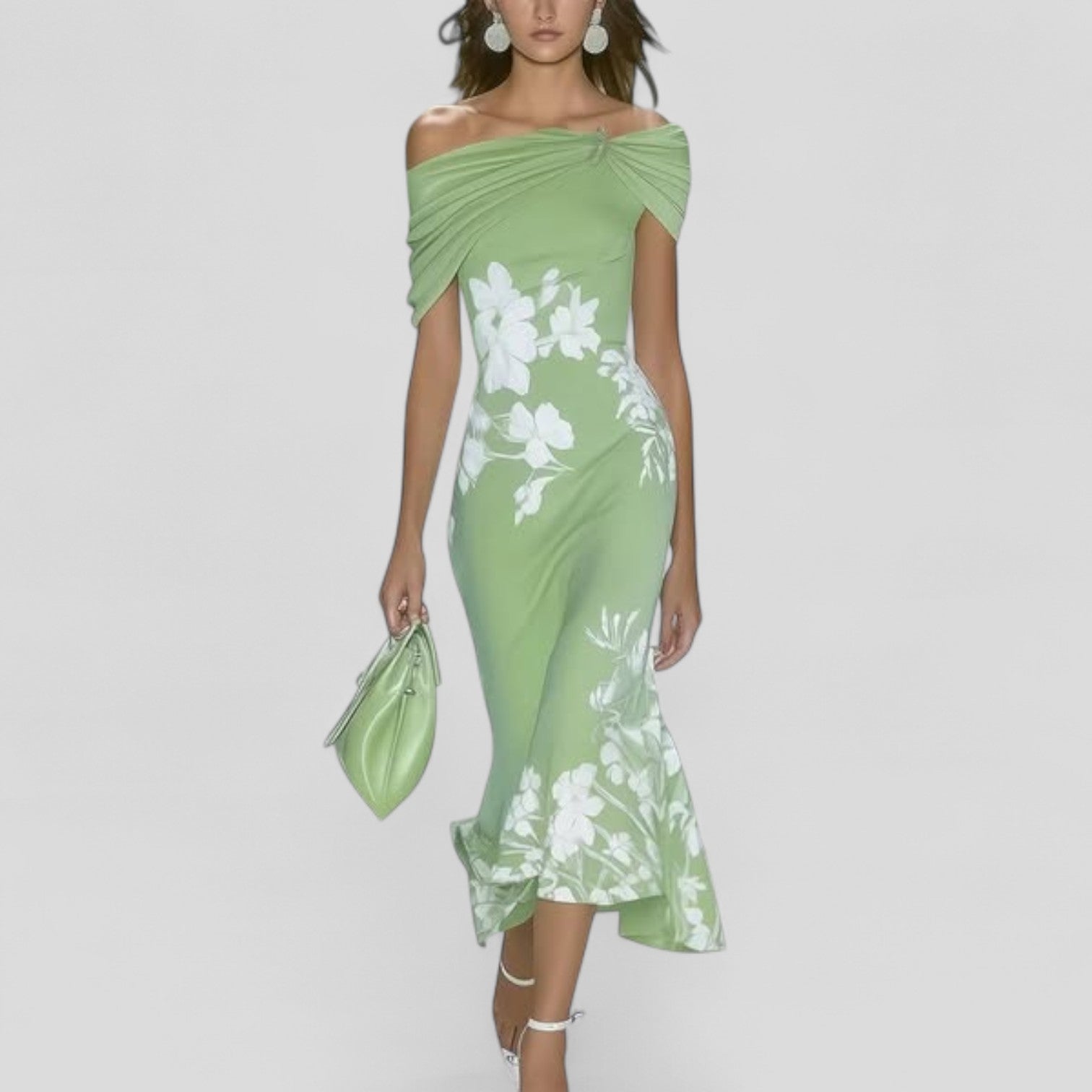 Katherine | Women Elegant Floral Midi Dress