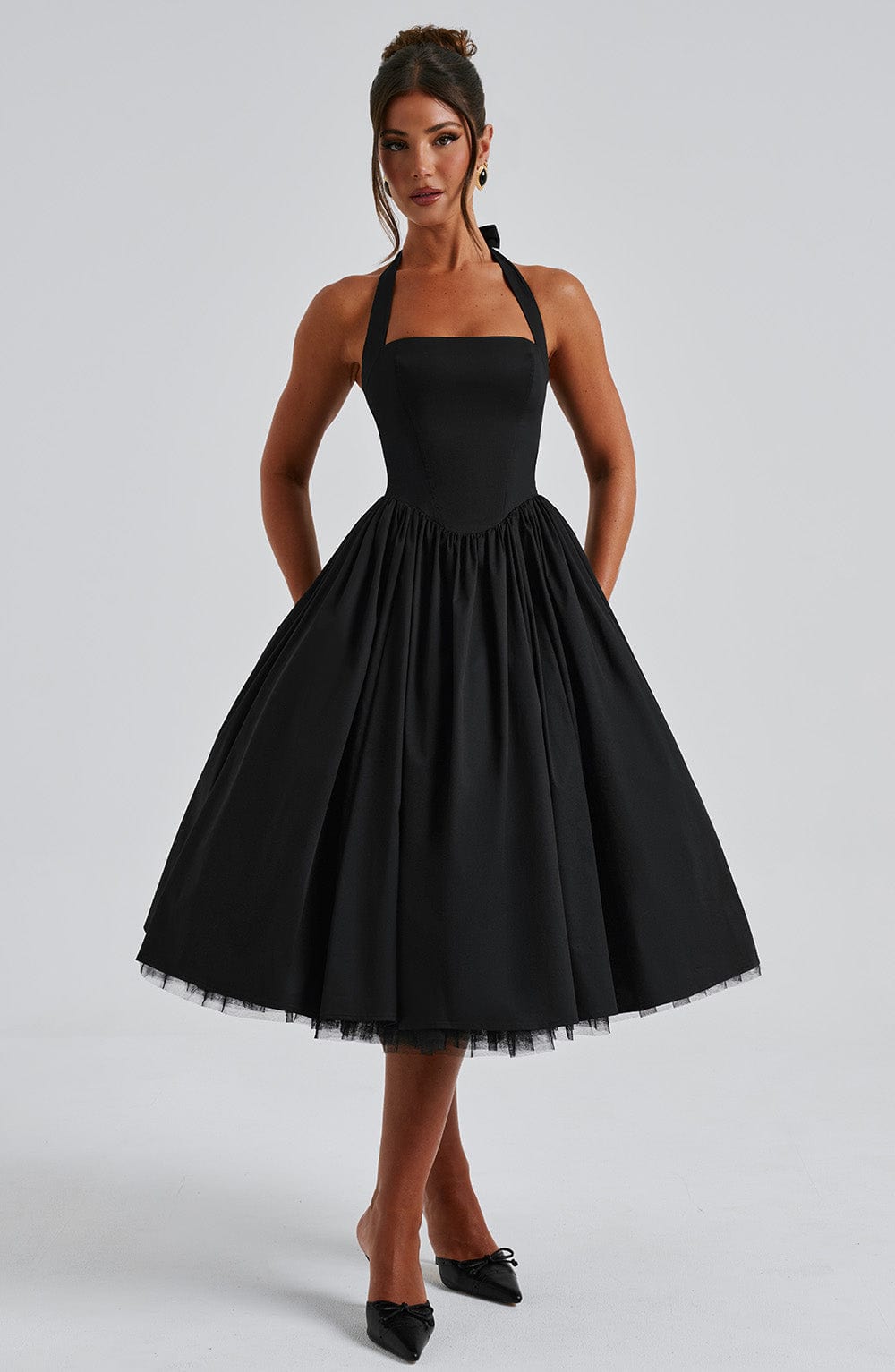 Faith | Women Wedding Guest Halter Midi Dress