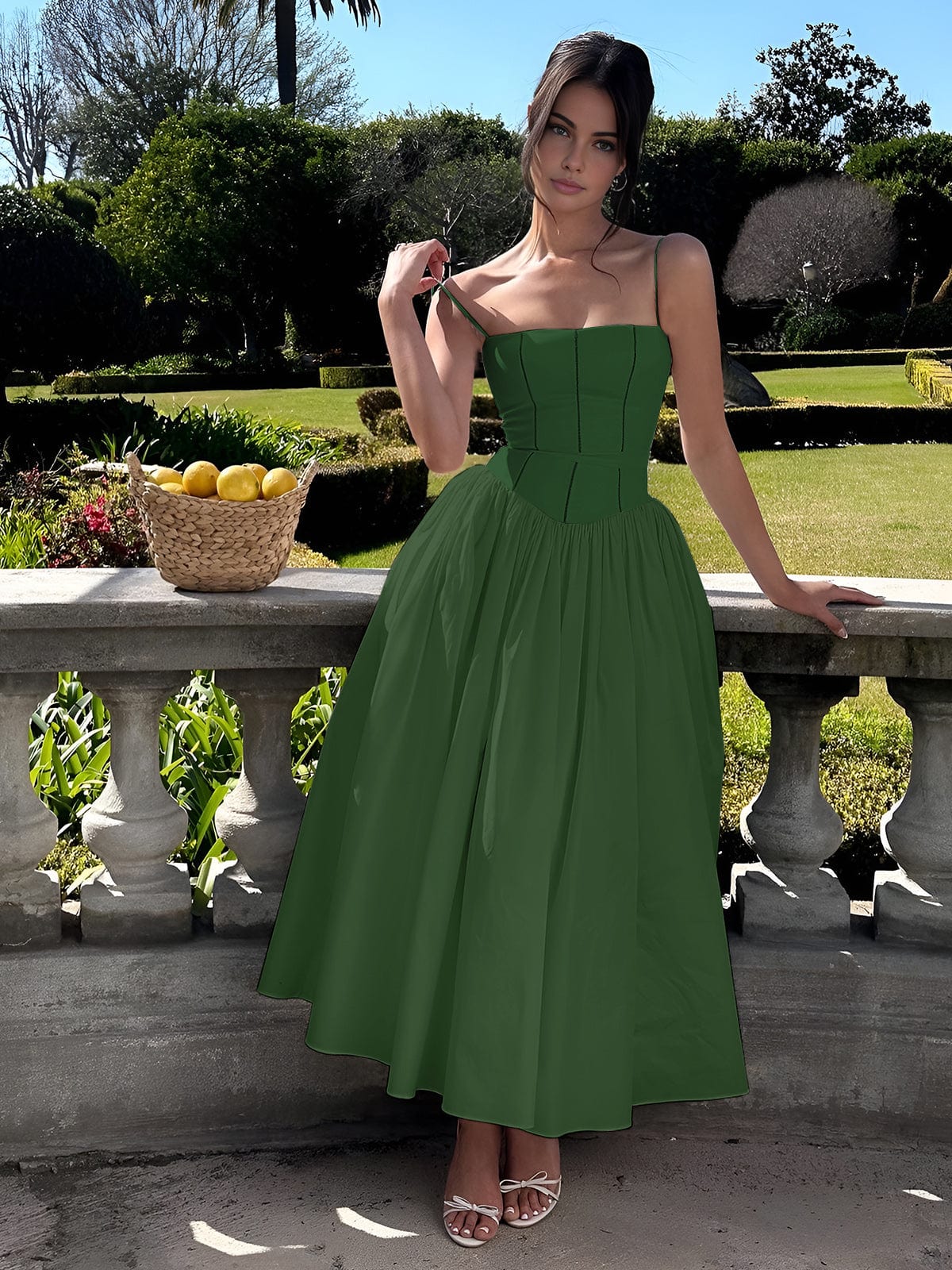 Hannah | Women Wedding Guest Corset Midi Dress