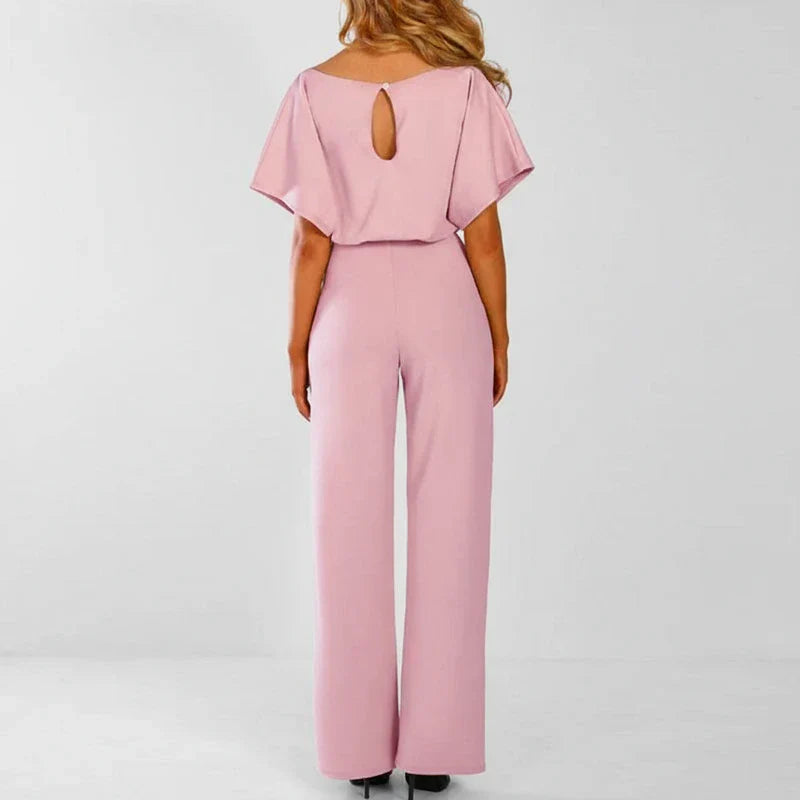 Women's Belted Wide Leg Jumpsuit