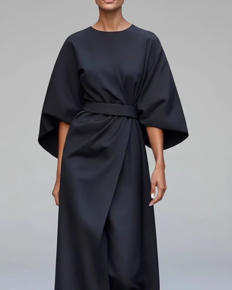 Belted Wrap Midi Dress for Women