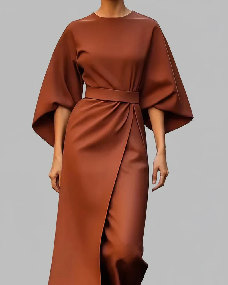 Belted Wrap Midi Dress for Women