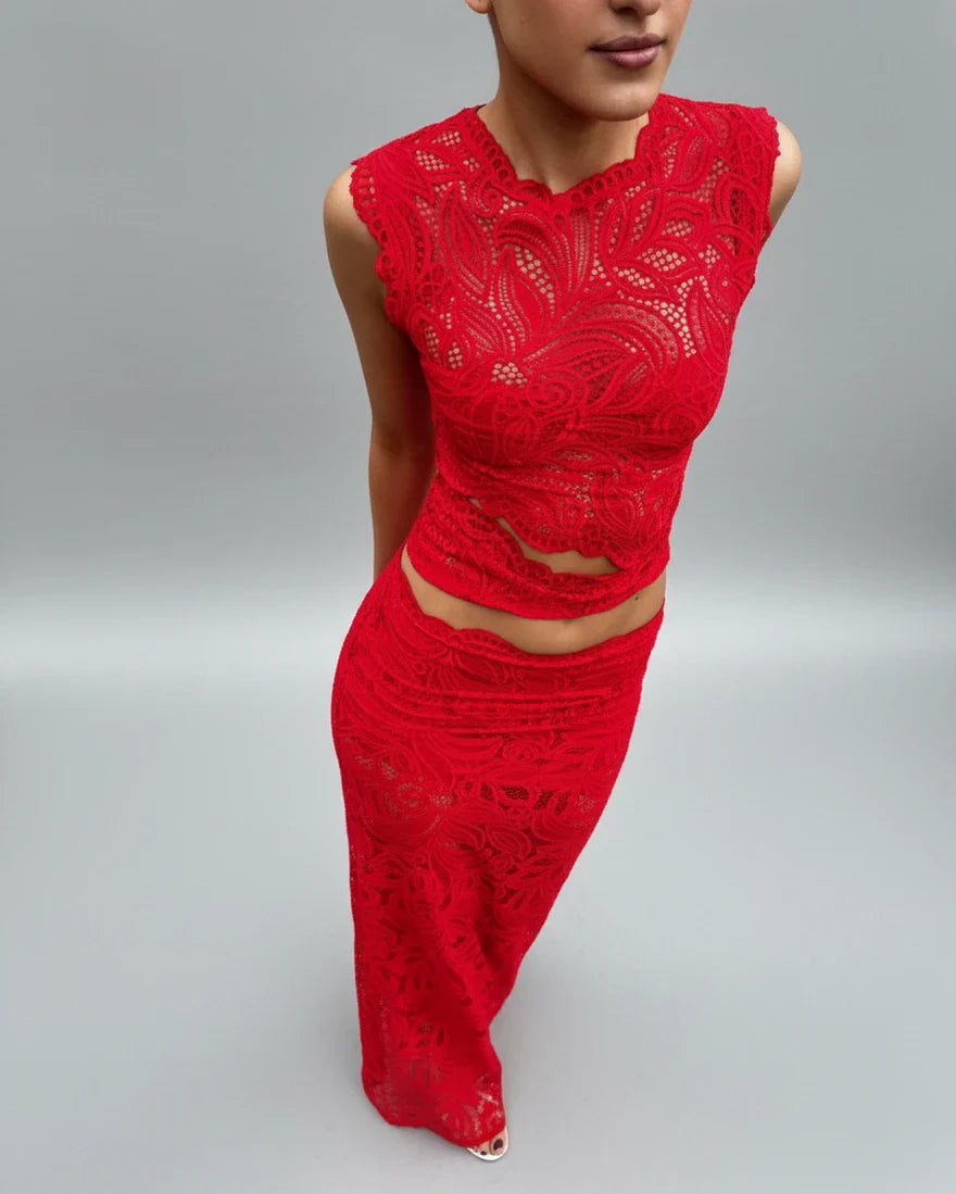 Cutout Lace Set for Women