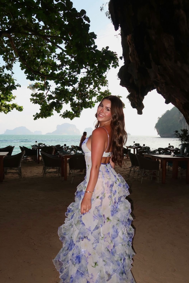 Lila | Women Summer Floral Cut-Out Maxi Dress
