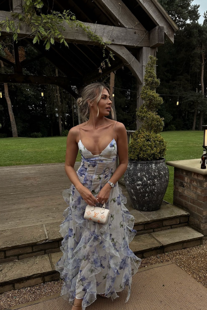 Lila | Women Summer Floral Cut-Out Maxi Dress