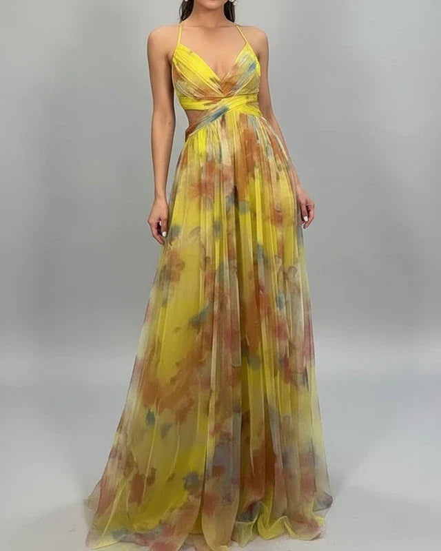 Floral A-Line Maxi Dress for Women
