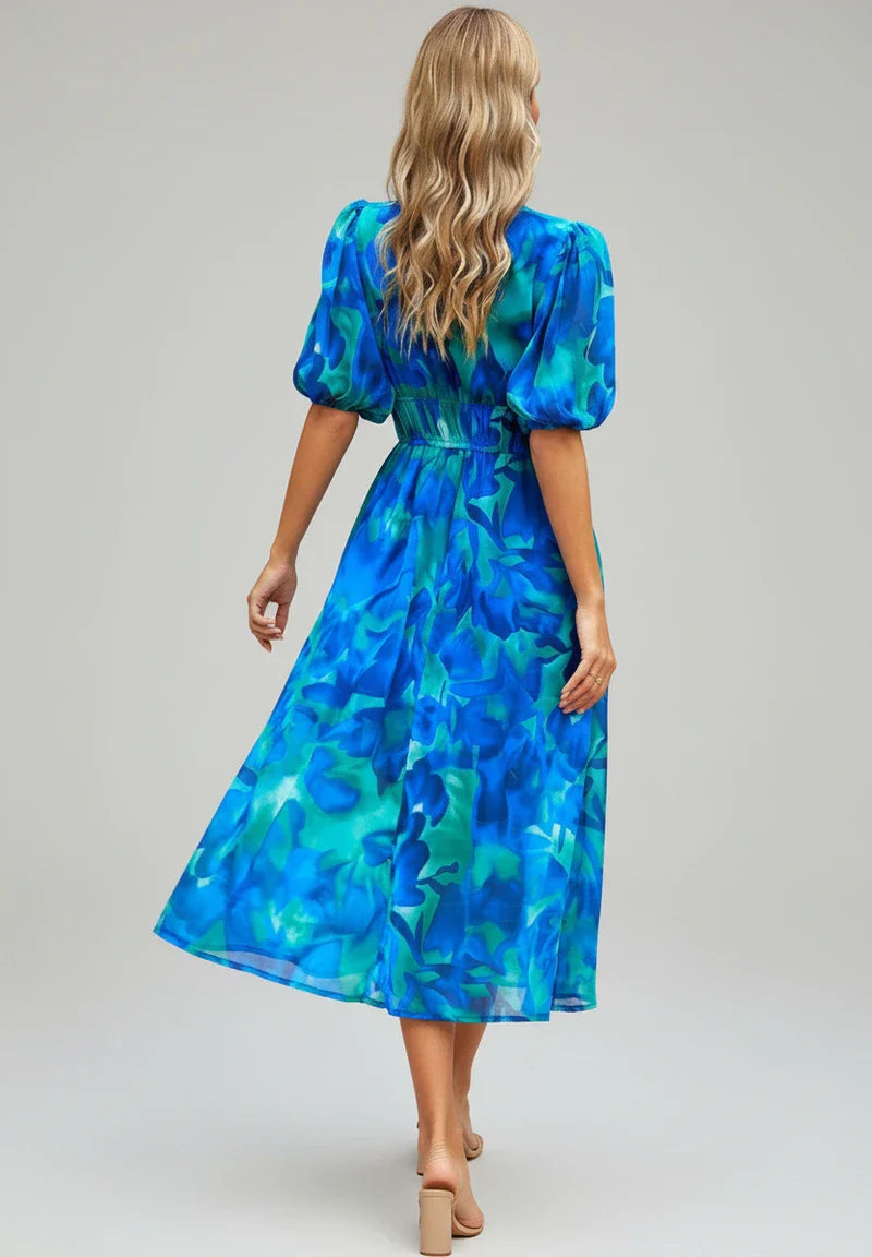 Floral A-Line Midi Dress for Women