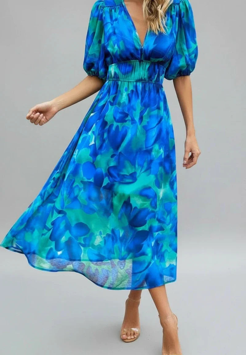 Floral A-Line Midi Dress for Women