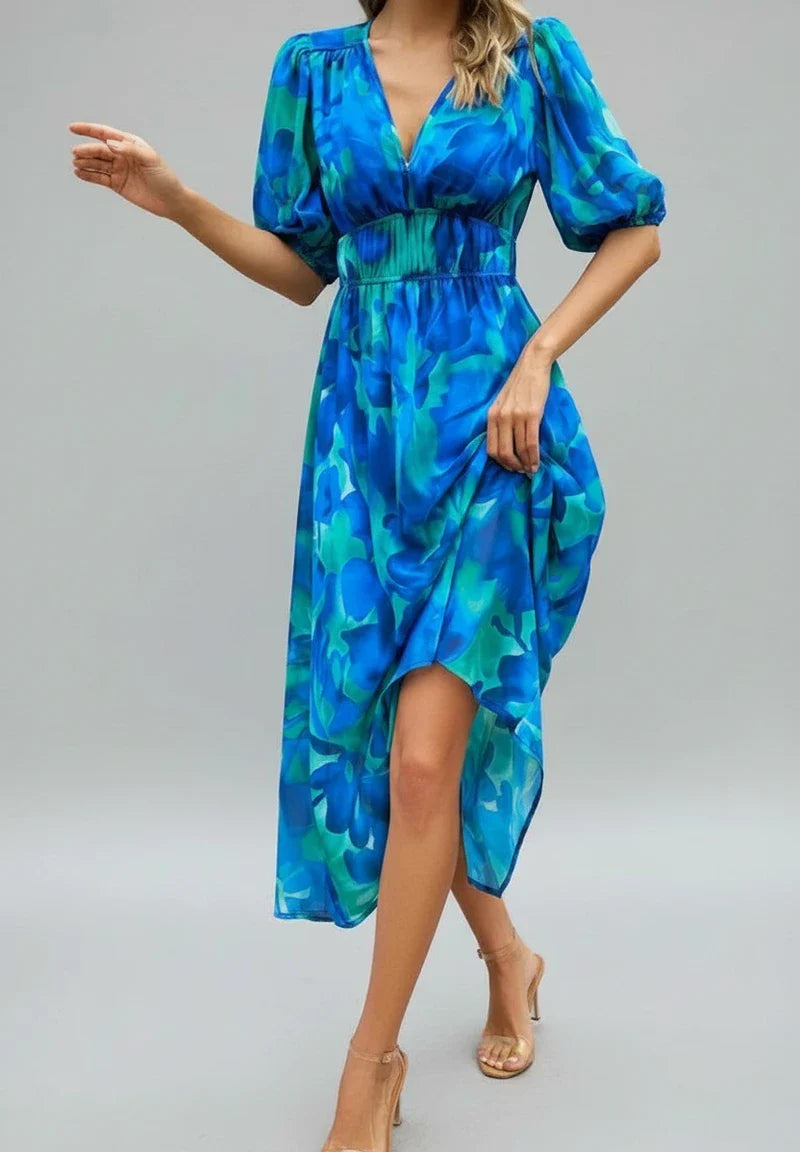 Floral A-Line Midi Dress for Women