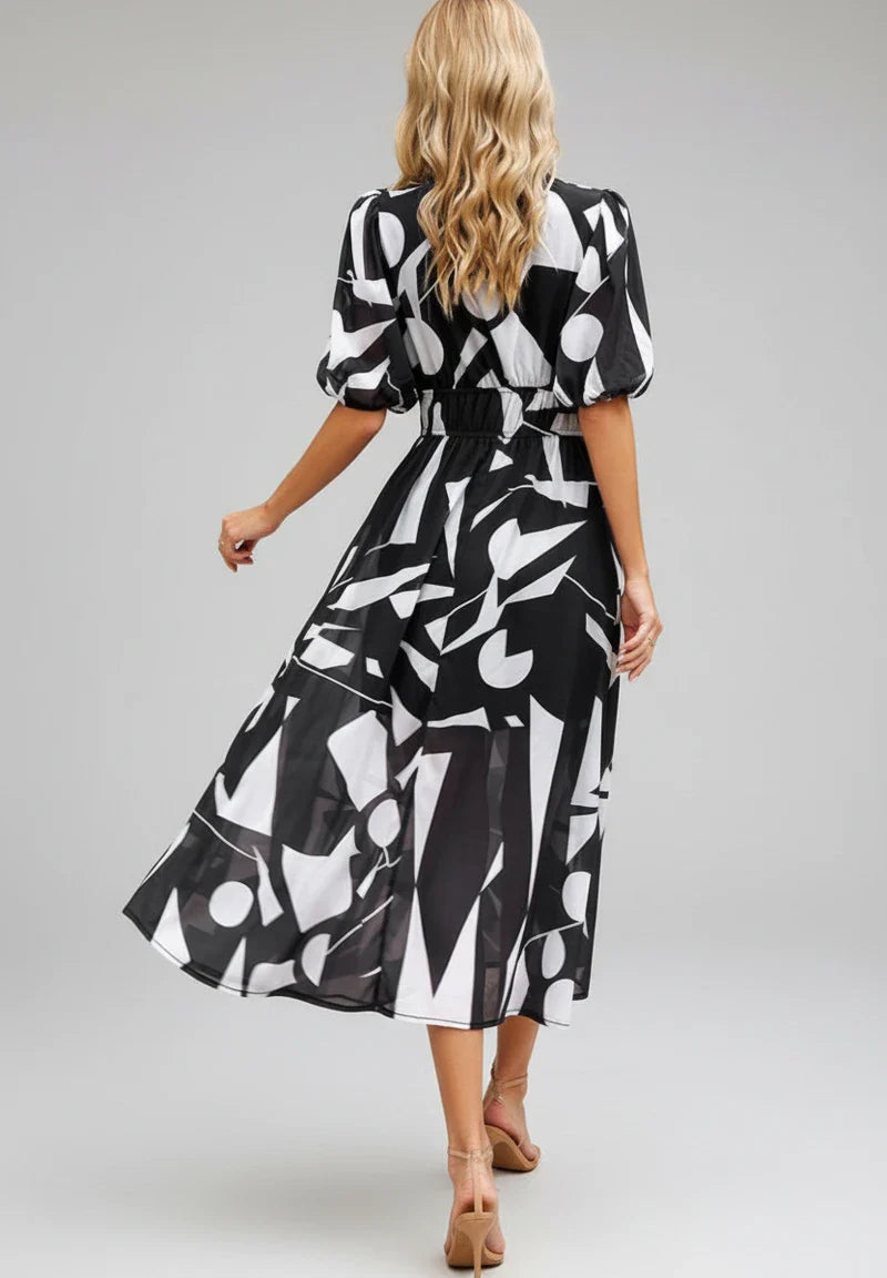 Floral A-Line Midi Dress for Women