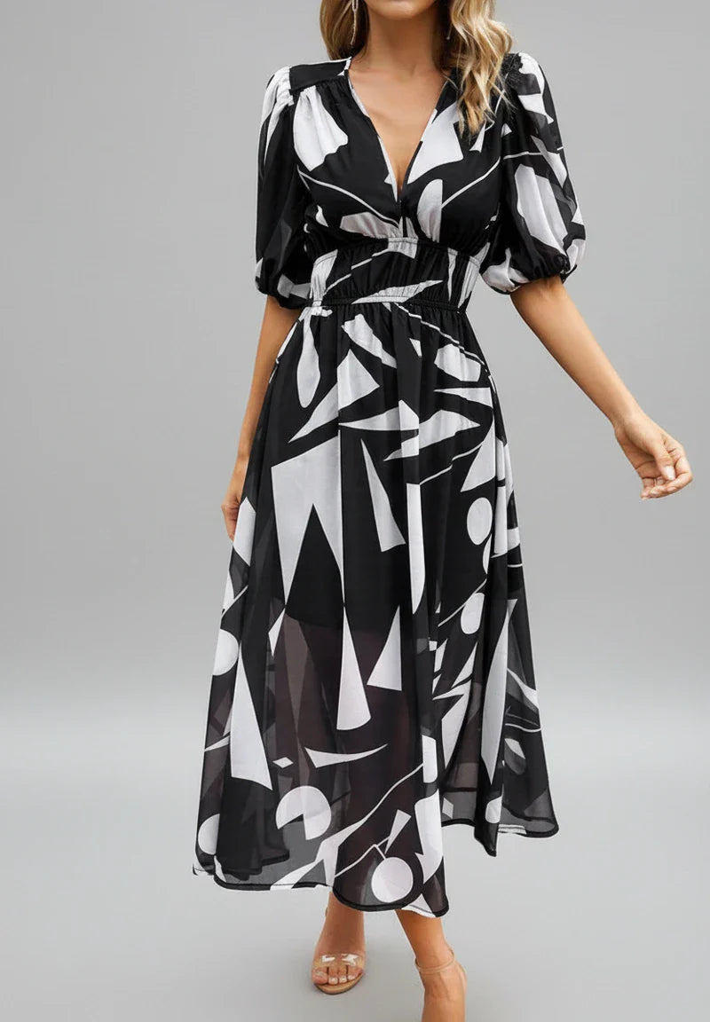 Floral A-Line Midi Dress for Women