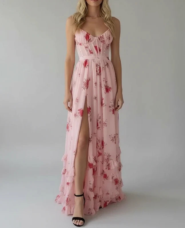 Women's Floral Spaghetti Strap Maxi Dress