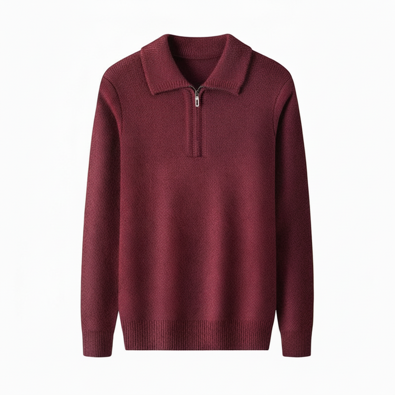 Half-Zip Collared Sweater for Men