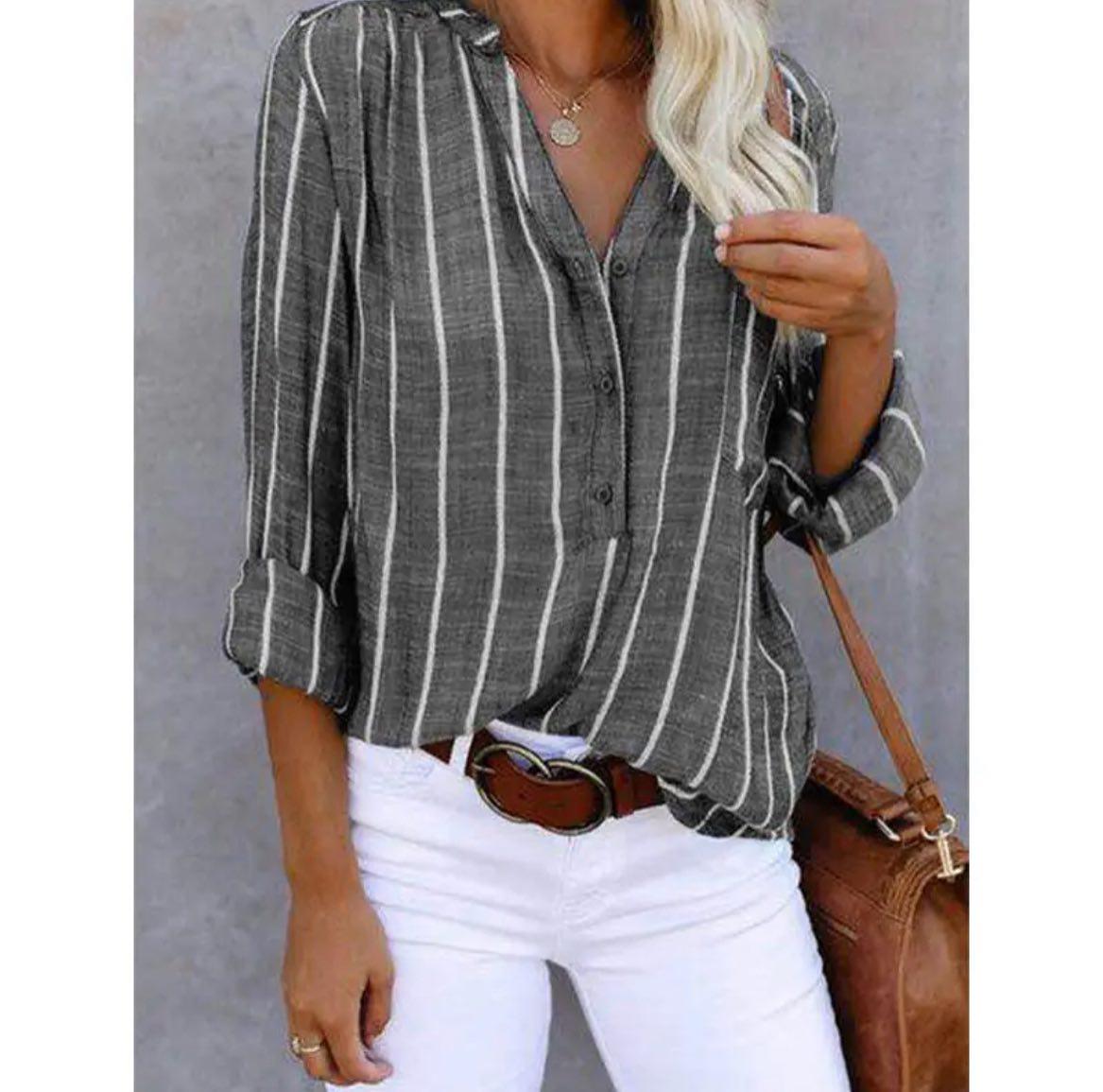 Samantha | Women Summer Striped Casual Blouse
