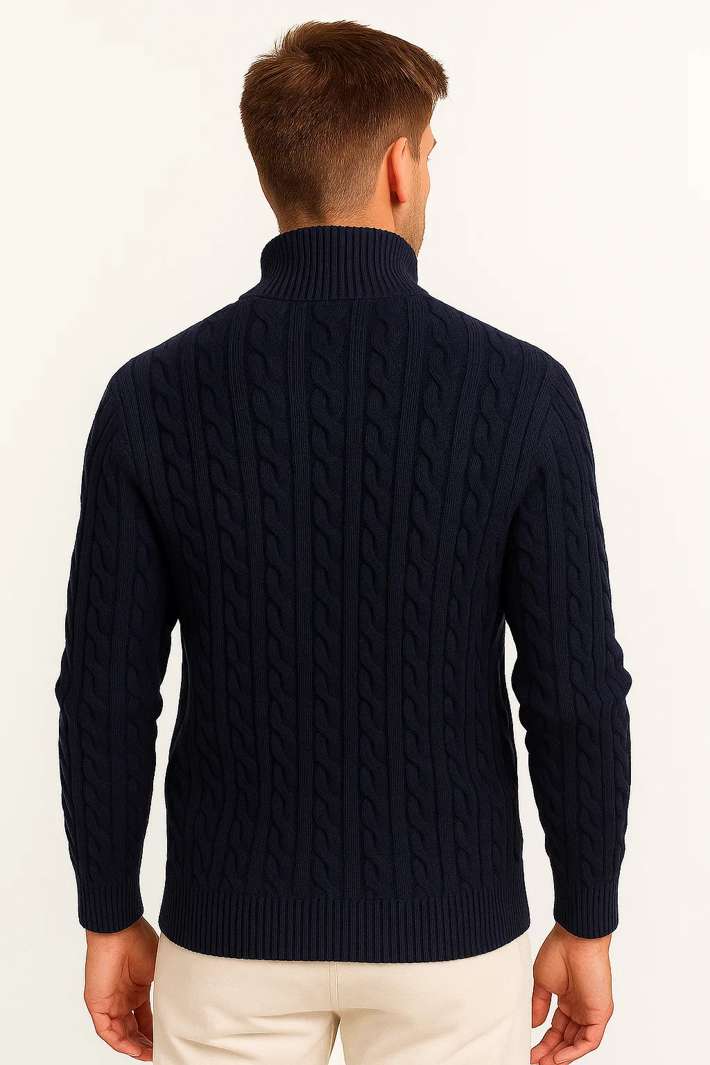 Vince | Men’s Spring Zip-Neck Cable Knit Sweater