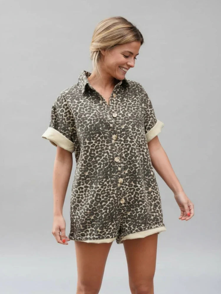 Women's Leopard Print Romper
