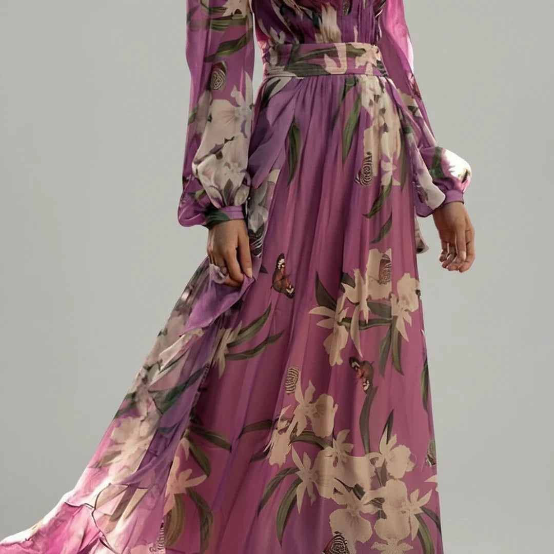 Long Sleeve Floral Maxi Dress for Women