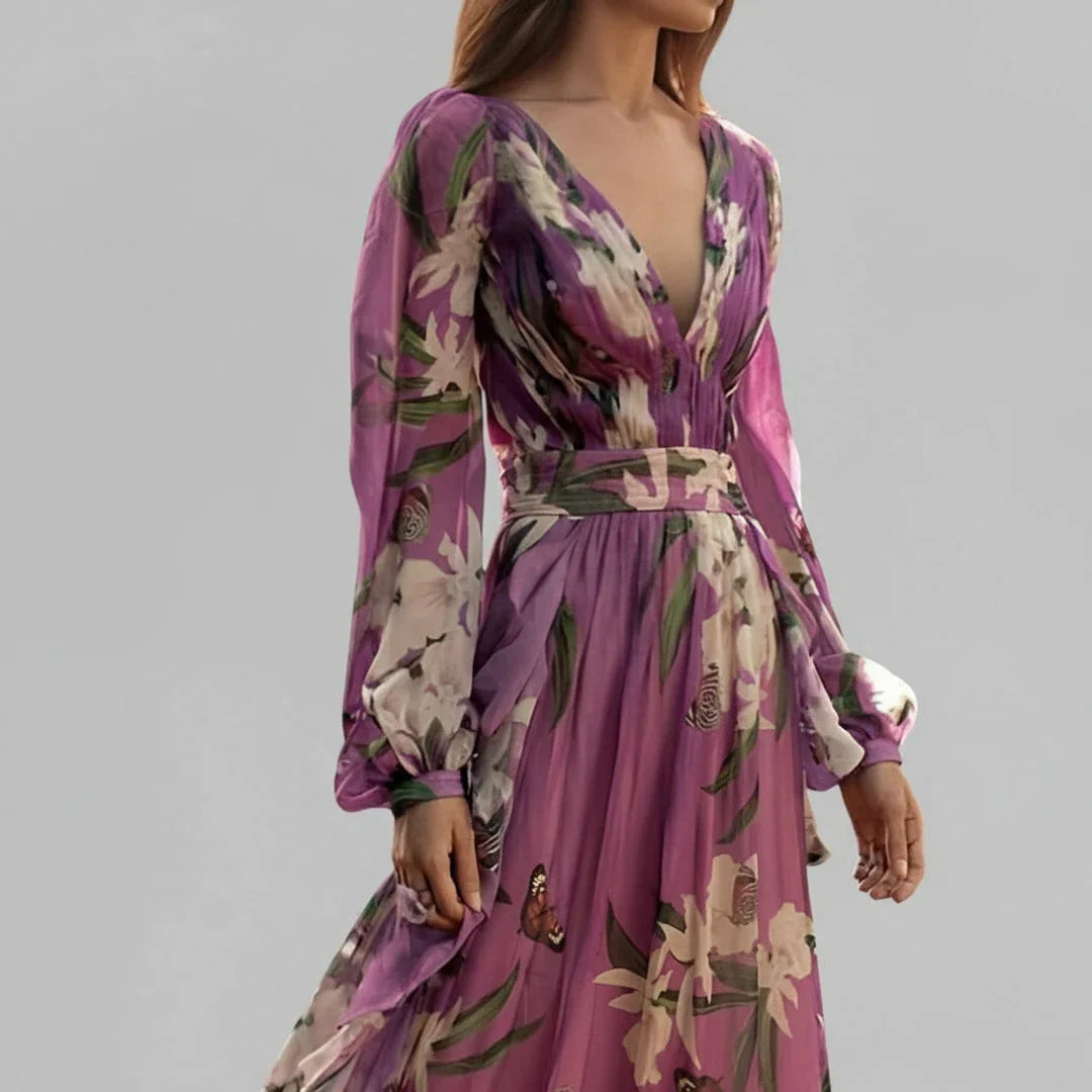 Long Sleeve Floral Maxi Dress for Women