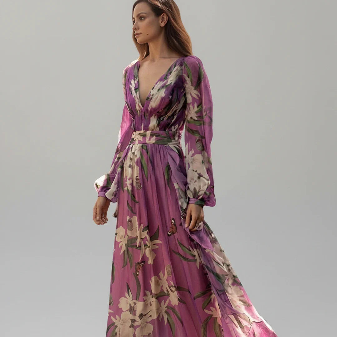 Long Sleeve Floral Maxi Dress for Women