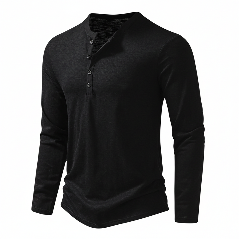 Long Sleeve Henley Shirt for Men