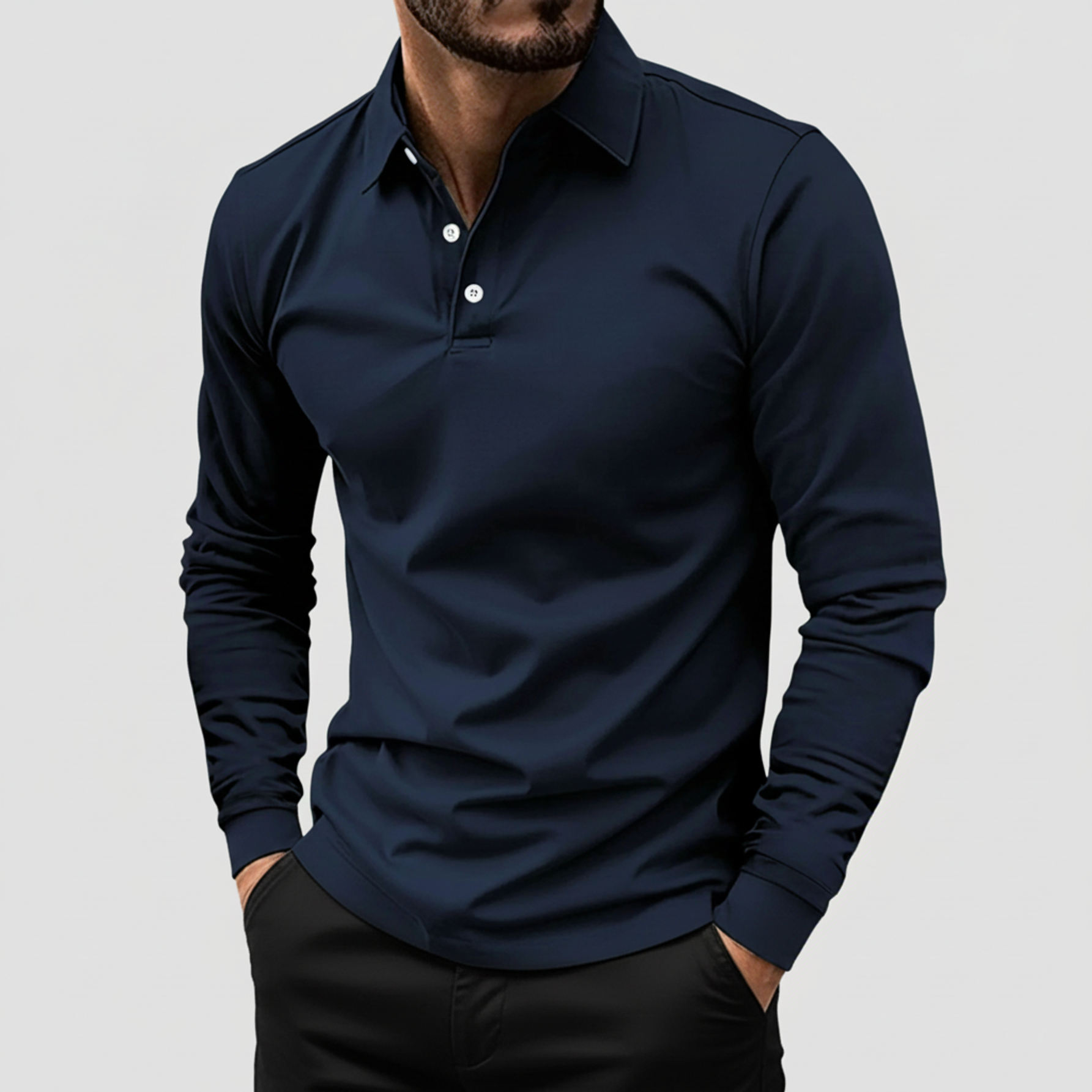Long Sleeve Polo Shirt for Men
