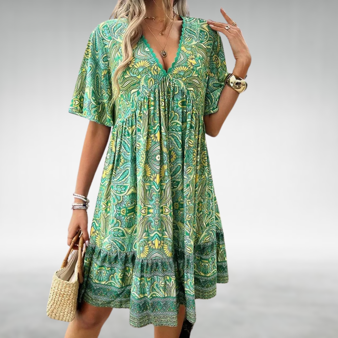 Jasmine | Women Summer Boho Paisley Mini Dress
