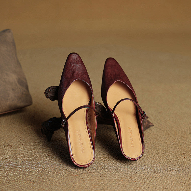 Grace | Women Genuine Leather Slip-On Mules