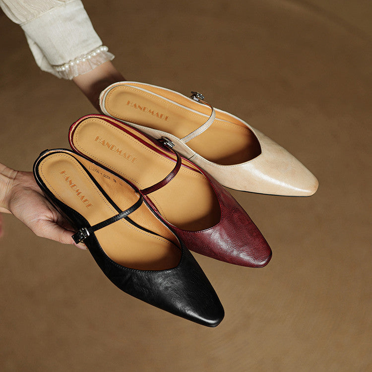 Grace | Women Genuine Leather Slip-On Mules