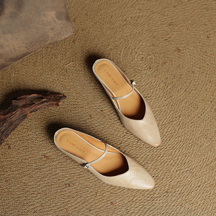 Grace | Women Genuine Leather Slip-On Mules