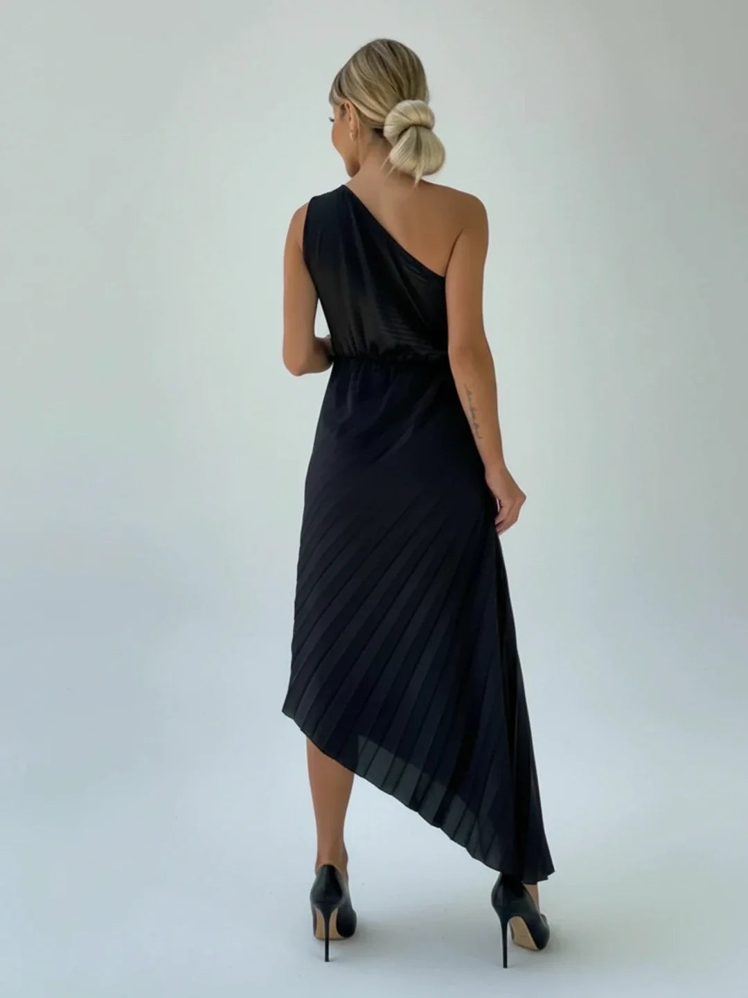 Pleated A-Line Midi Dress for Women