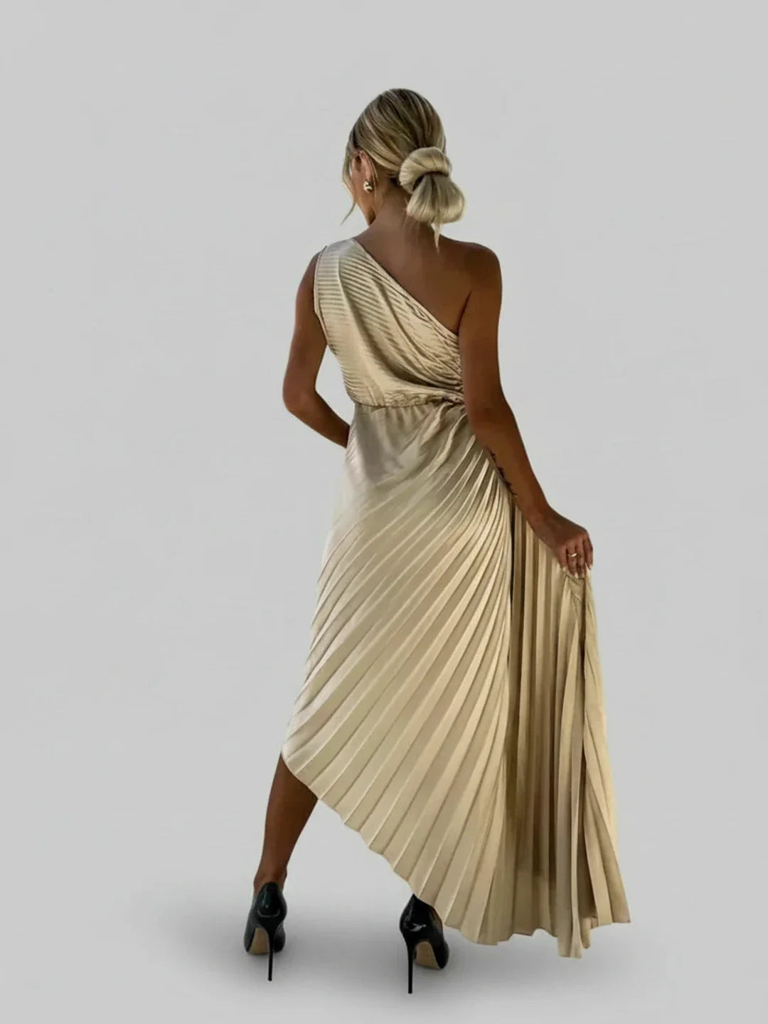 Pleated A-Line Midi Dress for Women