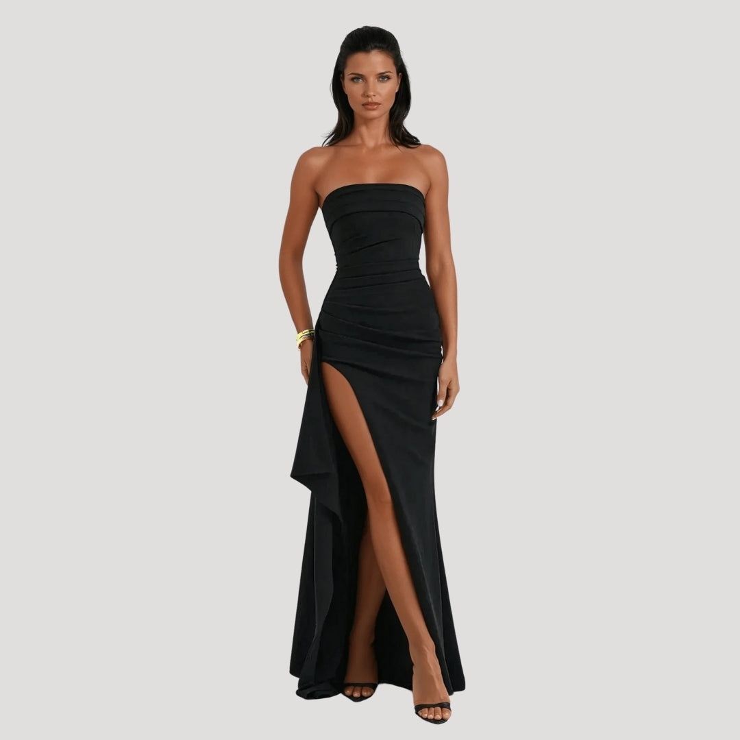 Isabella | Women Wedding Guest Strapless Maxi Dress