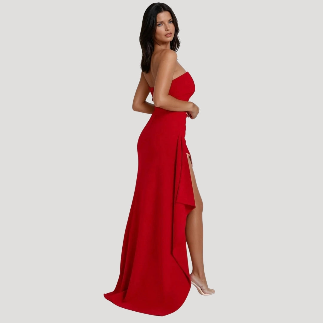 Isabella | Women Wedding Guest Strapless Maxi Dress