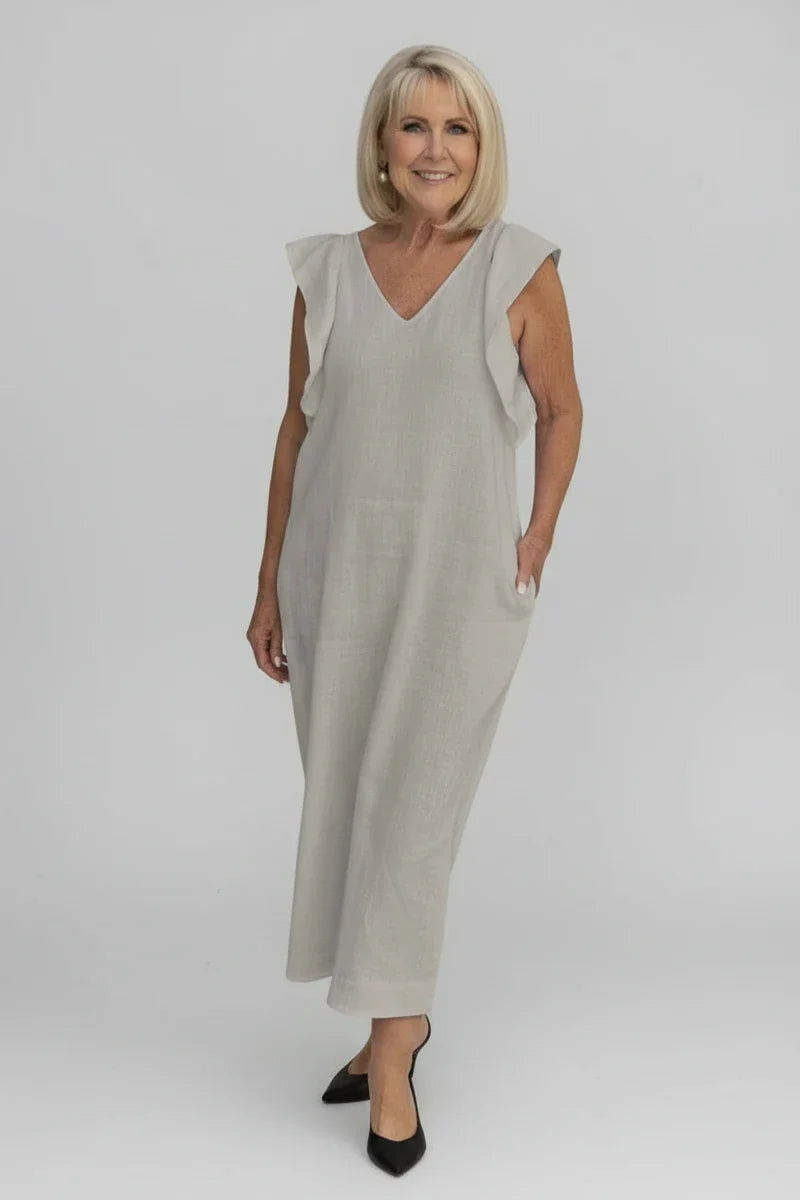 V-Neck Sleeveless Midi Dress for Women