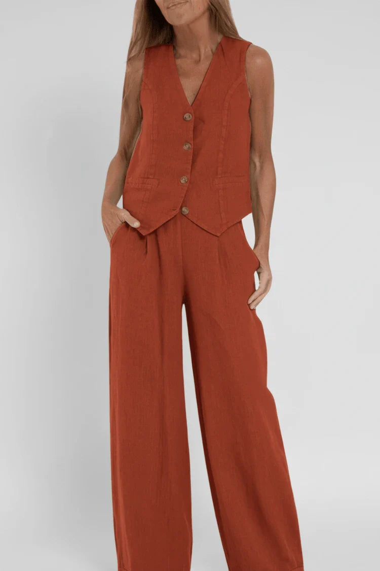 Wide Leg Two-Piece Set for Women