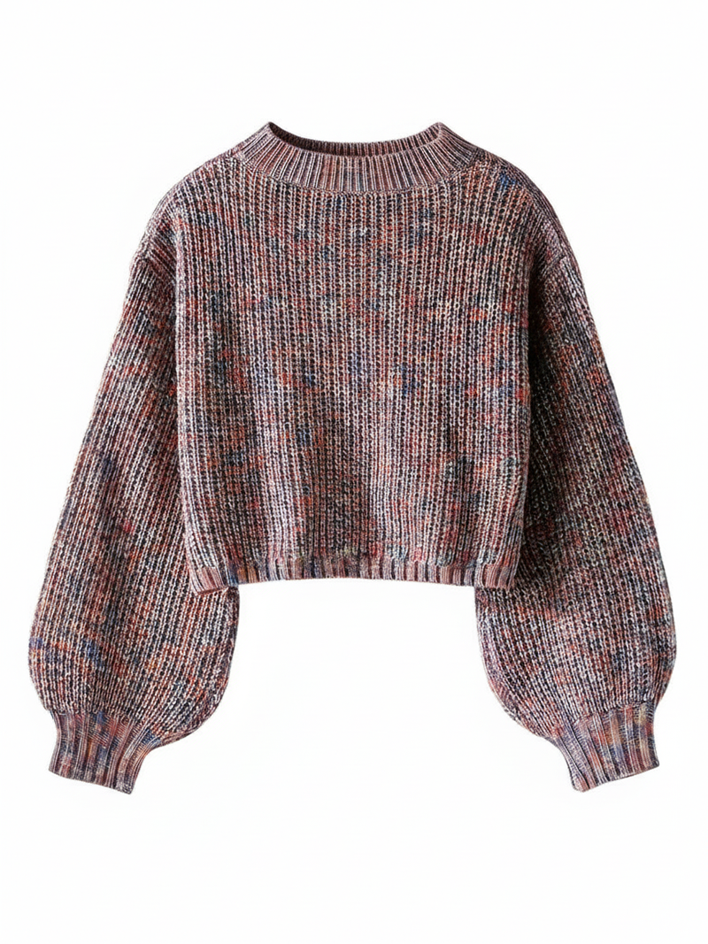 Cropped Crew Neck Sweater for Women