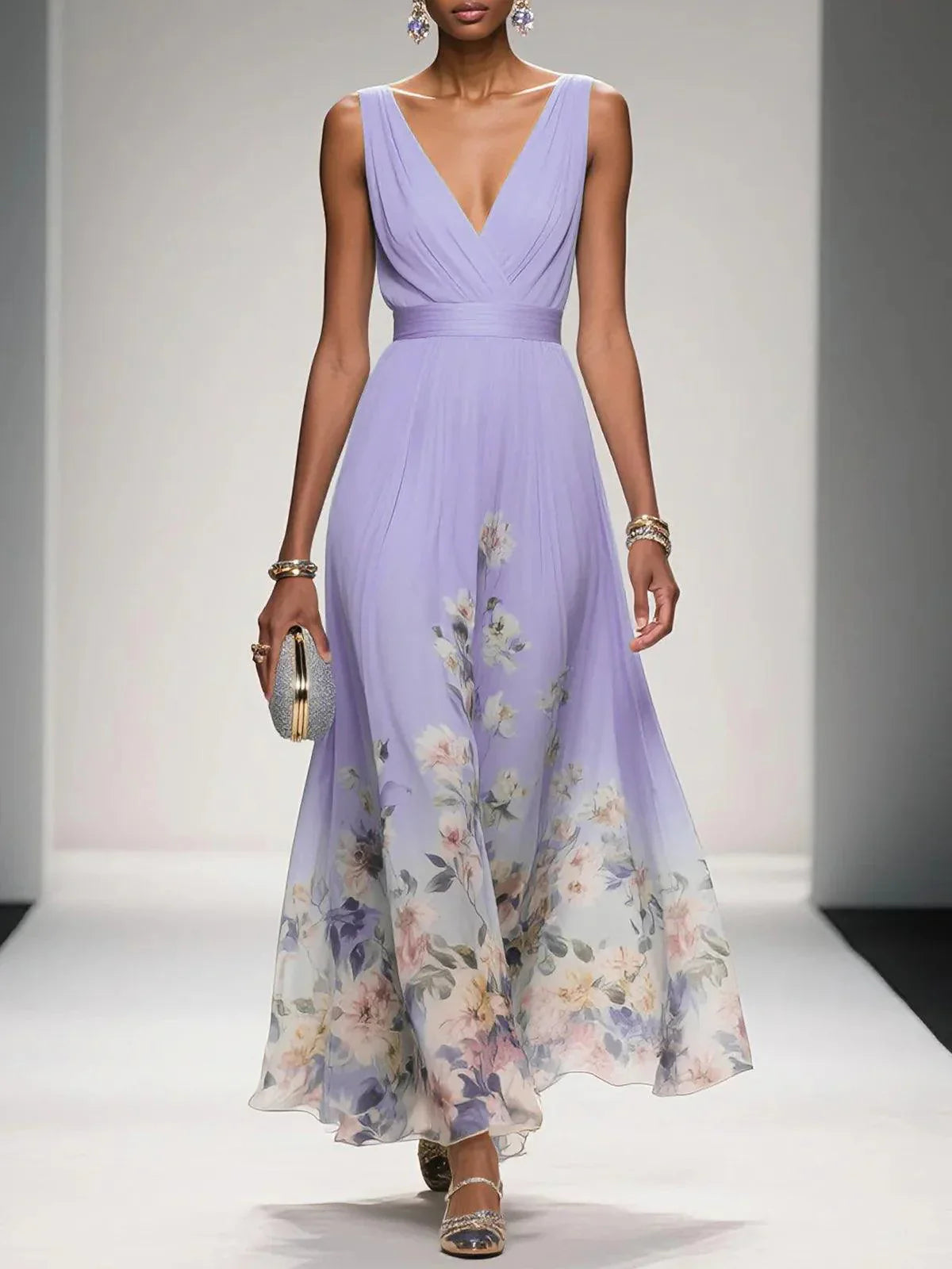 Madison | Women Summer Floral Chiffon Floral Maxi Dress